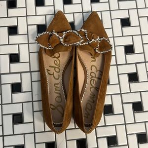 Sam Edelman suede bow flats size 11